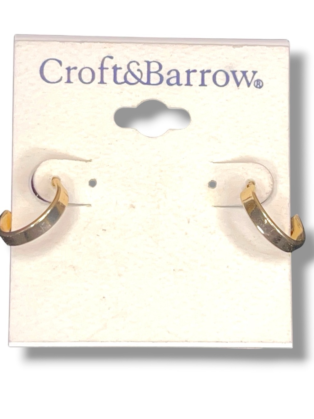 New Croft And Barrow Small Dainty Gold Tone Hoop Earrings Post Back Classic